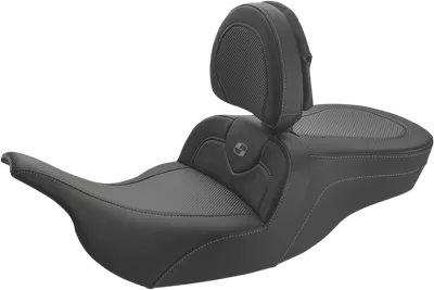 SADDLEMEN Roadsofa* Carbon Fiber Seat - With Driver Backrest - Black 897-07-185BR