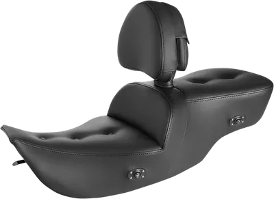 SADDLEMEN Roadsofa* Pillow Top Seat - With Backrest - Heater - Black 897-07-181BRHC