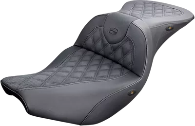 SADDLEMEN Roadsofa* Seat - Full Lattice Stitch - Heated - Black - Indian I14-07-182HCT