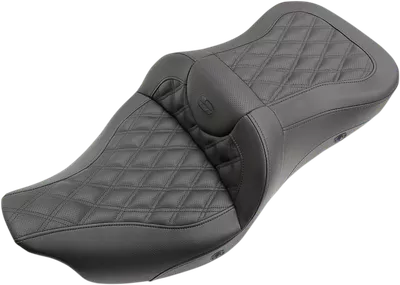SADDLEMEN Roadsofa* Seat - Heated - Full Lattice Stitch - without Backrest - Black - '09-'23 FLHTCUTG 808-07B-182THC