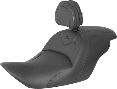 SADDLEMEN RoadSofa* Seat - with Backrest - Black w/ Black Stitching - GL1800 '14-'17 H23-20-187BR