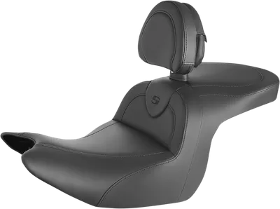 SADDLEMEN RoadSofa* Seat - with Backrest - Black w/ Black Stitching - GL1800 '18-'23 H18-07-187BR