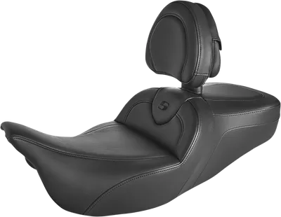 SADDLEMEN Roadsofa* Standard Reach Seat - With Backrest - Black/Black Stitching 808-07B-187BR