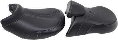 SADDLEMEN Seat - Adventure Tour - Two-Piece - Low - With Lumbar Backrest - Stitched - Black - Heated 0810-BM33LRHCT