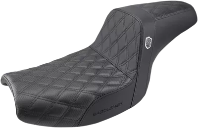 SADDLEMEN Seat - Pro Series SDC Performance Without Backrest - Full Lattice Stitch/Lumbar Gripper - Black SC88209DB