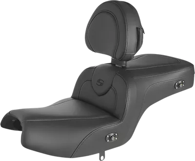 SADDLEMEN Seat - RoadSofa* - with Backrest - Black w/ Black Stitching - Heated - Challenger '20-'22 I20-06-187BRHCT