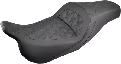 SADDLEMEN Slim Seat - Black - Lattice Stitch - '08-'23 FL 808-07B-162