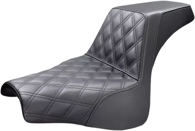 SADDLEMEN Step-Up Seat - Front Lattice Stitch - Black - FXFB 818-28-172
