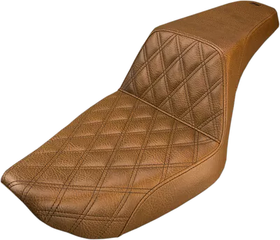 SADDLEMEN Step-Up Seat - Front Lattice Stitch - Brown - Dyna 896-04-172BR