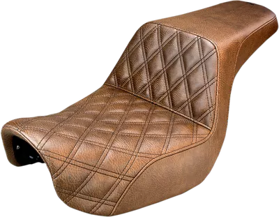 SADDLEMEN Step-Up Seat - Front Lattice Stitch - Brown - FXD 806-04-172BR