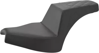 SADDLEMEN Step-Up Seat - Front Smooth/Rear Lattice - Black - Chief I21-04-173