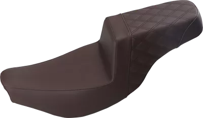 SADDLEMEN Step Up Seat - Front Smooth/Rear Lattice - Brown - Indian I14-07-173BR