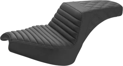 SADDLEMEN Step-Up Seat - Front Tuck-n'-Roll/Rear Lattice - Black - Chief I21-04-176