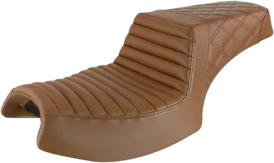 SADDLEMEN Step Up Seat - Front Tuck-n'-Roll/Rear Lattice - Brown - Challenger I20-06-176BR