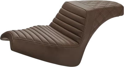 SADDLEMEN Step-Up Seat - Front Tuck-n'-Roll/Rear Lattice - Brown - Chief I21-04-176BR