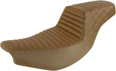 SADDLEMEN Step Up Seat - Front Tuck-n'-Roll/Rear Lattice - Brown - Indian I14-07-176BR
