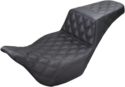 SADDLEMEN Step-Up Seat - Full Lattice Stitch - Black - '08-'23 FL 808-07B-175