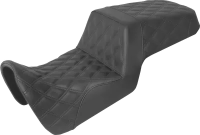 SADDLEMEN Step-Up Seat - Full Lattice Stitch - Black 821-34-175