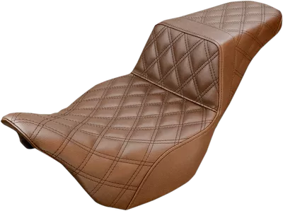SADDLEMEN Step-Up Seat - Full Lattice Stitch - Brown - '08-'23 FL 808-07B-175BR