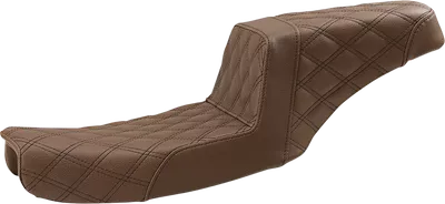 SADDLEMEN Step-Up Seat - Full Lattice Stitch - Brown - Dyna 891-04-175BR