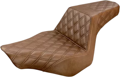 SADDLEMEN Step-Up Seat - Full Lattice Stitch - Brown - FXSB 813-27-175BR
