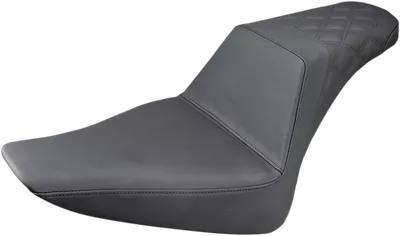 SADDLEMEN Step-Up Seat - Rear Lattice Stitch - Black - FLS 812-26-173