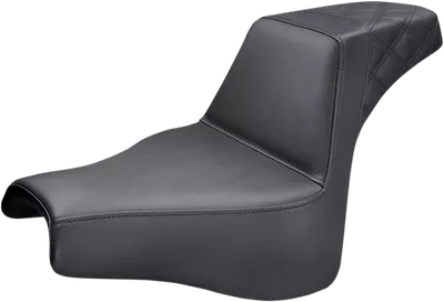 SADDLEMEN Step-Up Seat - Rear Lattice Stitch - Black - FXFB 818-28-173