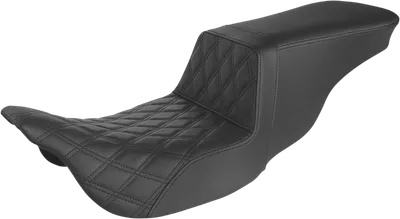 SADDLEMEN Tour Step-Up Seat - Front Lattice Stitch - Black - FL '08-'22 808-07B-192