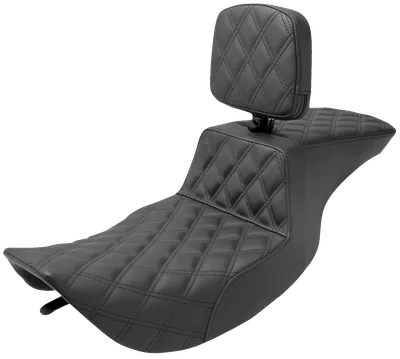 SADDLEMEN Tour Step-Up Seat - Rider Backrest - Full Lattice Stitch - FLHR/FLHX '97-'07 897-06-195BR
