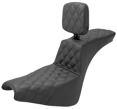 SADDLEMEN Tour Step-Up Seat - Rider Backrest - Full Lattice Stitch - FXBB/FXST '18-'23 818-30-195BR