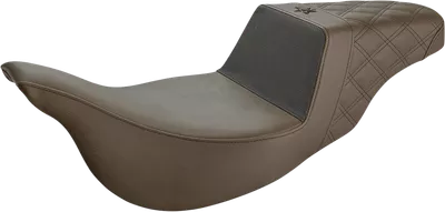 SADDLEMEN Unknown Industries Extended Reach Seat - Carbon Fiber/Gripper/Lattice Stitch - Brown - FL '08-'23 UN08-07-173BREX