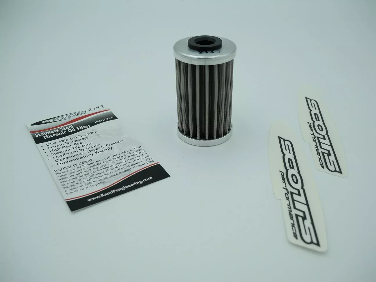 Scotts - Stainless Steel Micronic reusable Oil Filters for KTM and Husaberg (2149)
