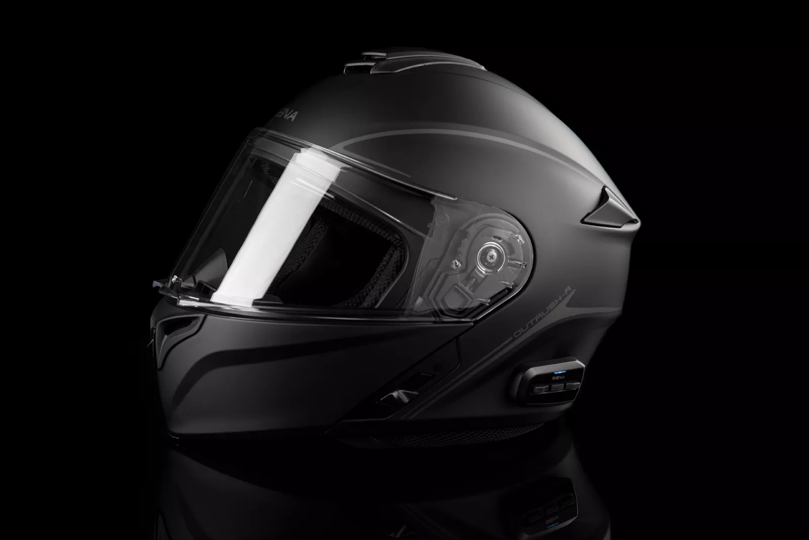 SENA Outrush R Motorcycle Helmet - Black - Extra Large (OUTRUSHR-MB0XL3)