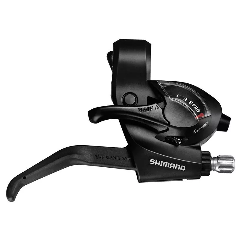 SHIFT/BRAKE LEVER SET, ST-EF41, 3X6-SPEED, EZ-FIRE PLUS, 2F-STEEL/RESIN, FOR V-BRAKE , BLACK