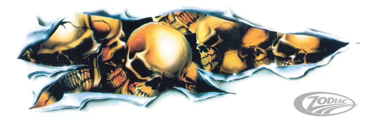 Skull Shred Right Decal 2 3/4" x 8 1/8" For Harley-Davidson
