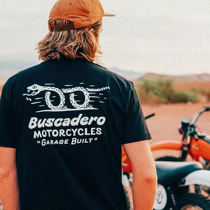 ‘Snake on Wheels’ Black Lightweight Soft Tee