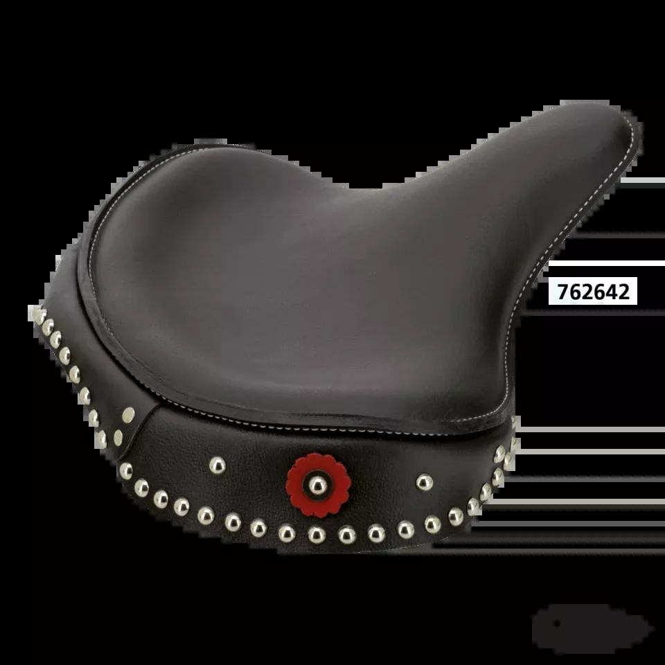Solo saddle deluxe early style black For Harley-Davidson