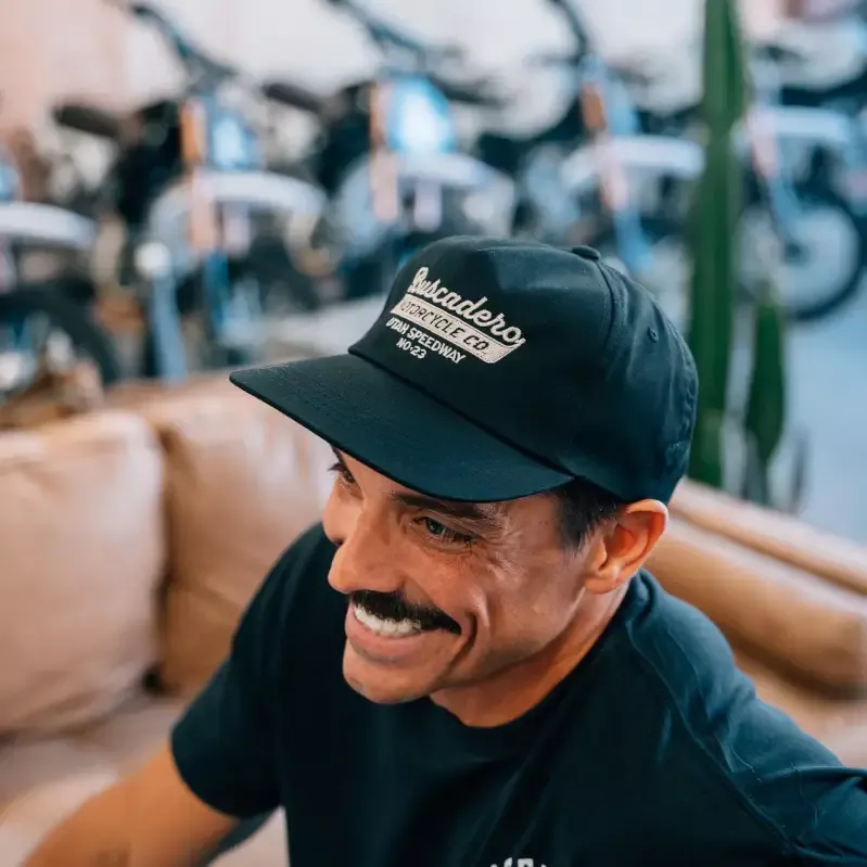 ‘Speedway’ Unstructured 5 panel Hat – Black