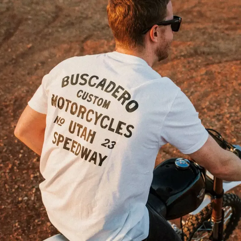 ‘Speedway’ White Lightweight Soft Tee