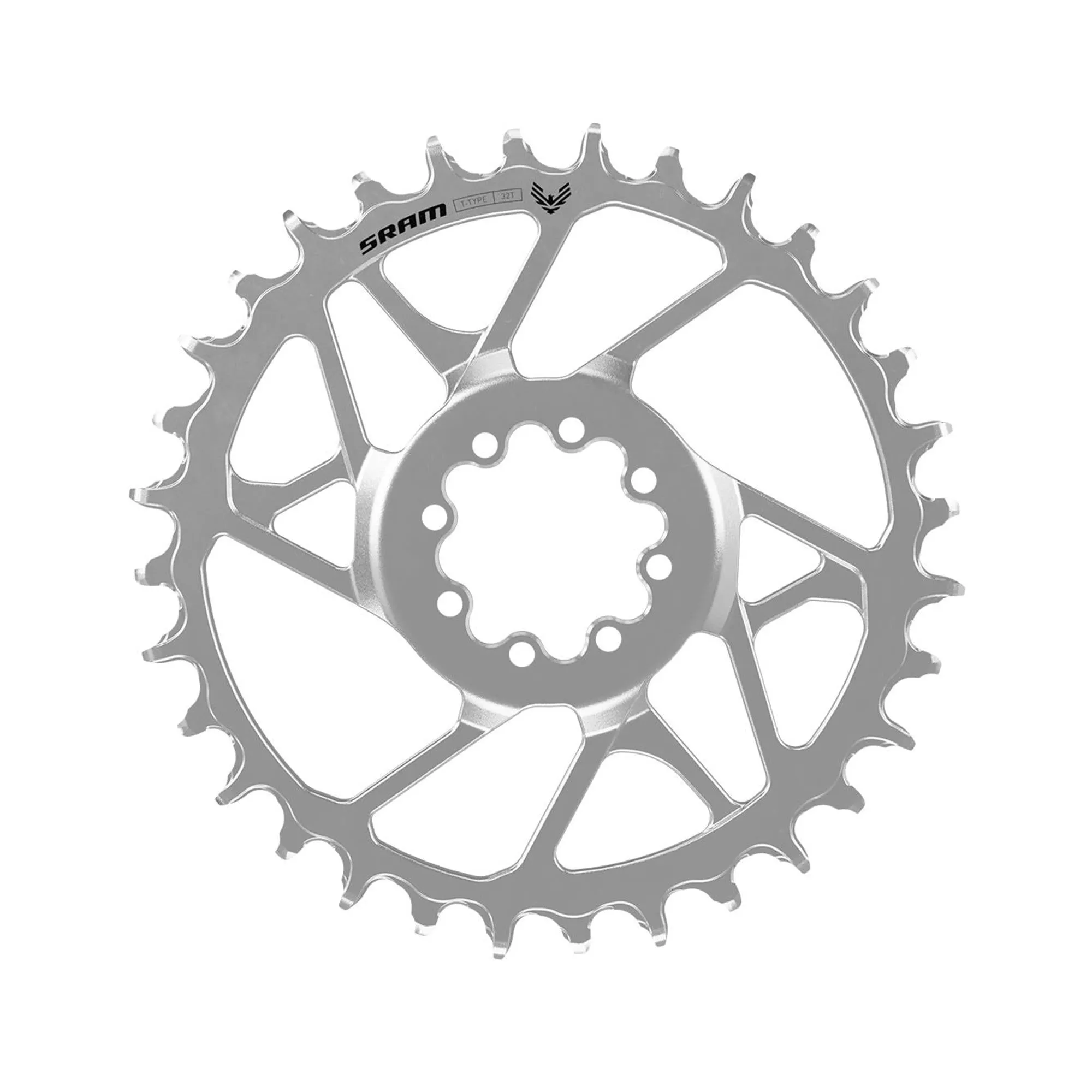 Sram Chain Ring T-Type Eagle Steel Direct Mount 3mm Offset Eagle (Including 8 Bolts) Silver - Eagle 90