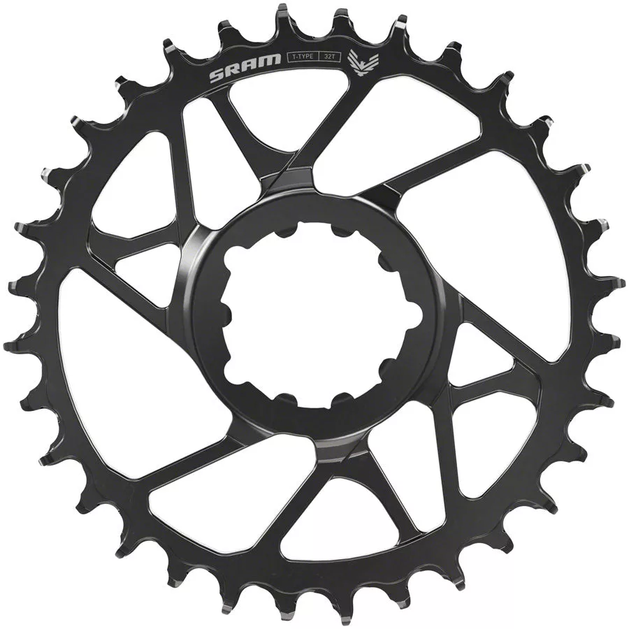SRAM Eagle 70 T-Type Direct Mount Chainring - 12-Speed 3-Bolt Direct Mount 3mm Offset Steel, Black