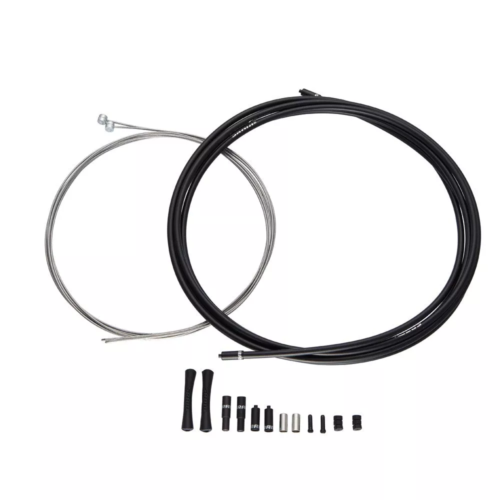 SRAM Slickwire Pro Ext Long Road Brake Cable Kit 5Mm (1X1350Mm, 1X2750Mm 1.5Mm Pol Ss Cables, 5Mm Kevlar Reinforced Linear Strand Housing,Ferrules,End Caps,Frame Protectors): Black