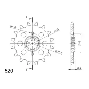 SupersproxMotorcycle chain sprocket PSB CST-516:15 # 50-32012-15 # JTF516.15
