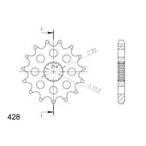 SupersproxMotorcycle chain sprocket PSB CST-558:17 # 50-15019-17 # # 21202-17