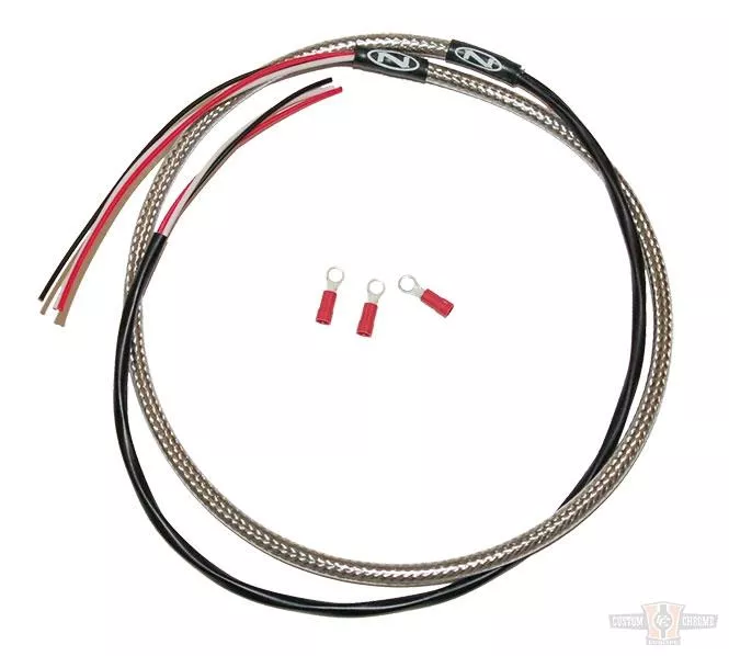 Tachometer Harness, Stainless Braided and Clear Coated, Universal Fitment for Harley-Davidson