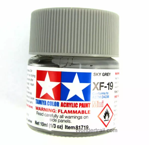 TAM81719 Mini XF-19 Flat Sky Gray Acrylic 10ml (1/3oz) Bottle Hobby Paint Tamiya