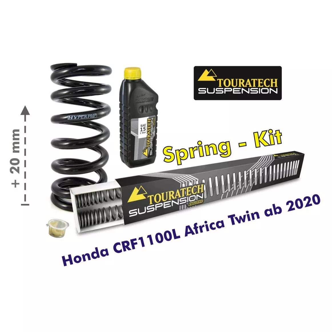 Touratech - 20mm Raising Progressive Fork & Shock Springs for Off-Road - Honda Africa Twin CRF1100L