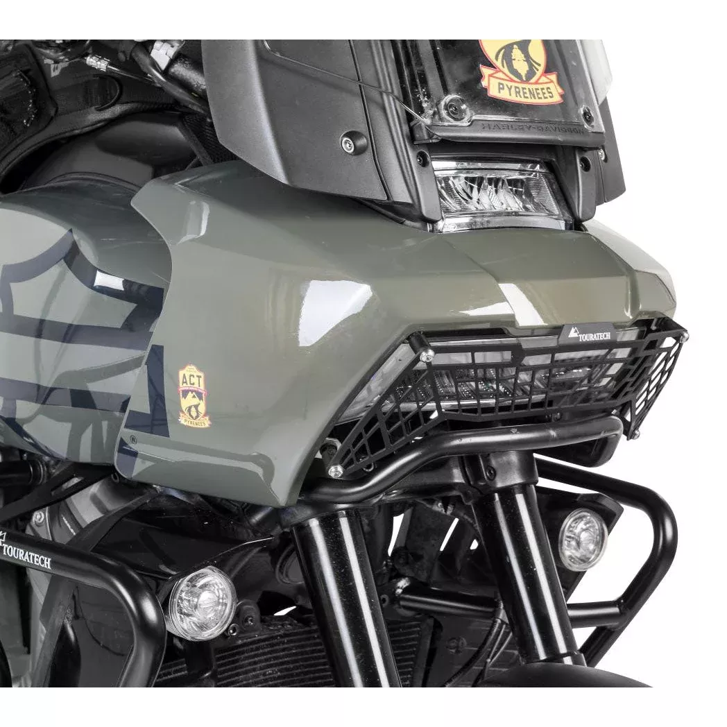 Touratech - Headlight Guard Stainless Steel Black Quick-Release - Harley-Davidson RA1250 Pan America