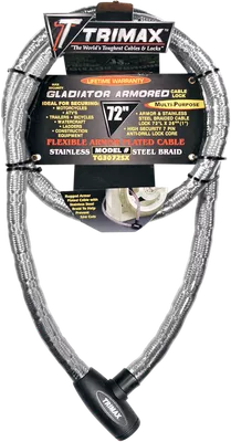 TRIMAX Gladiator Series Armored Cable Lock - 26mm dia. x 72" long - TG3072SX