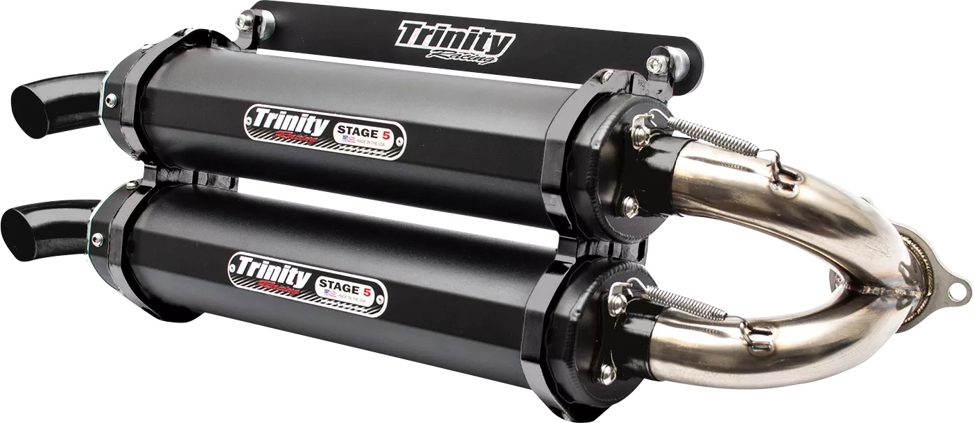 TRINITY RACING Stage 5 Slip-On Mufflers for RZR Pro XP - Cerakote? Black TR-4173S-C2